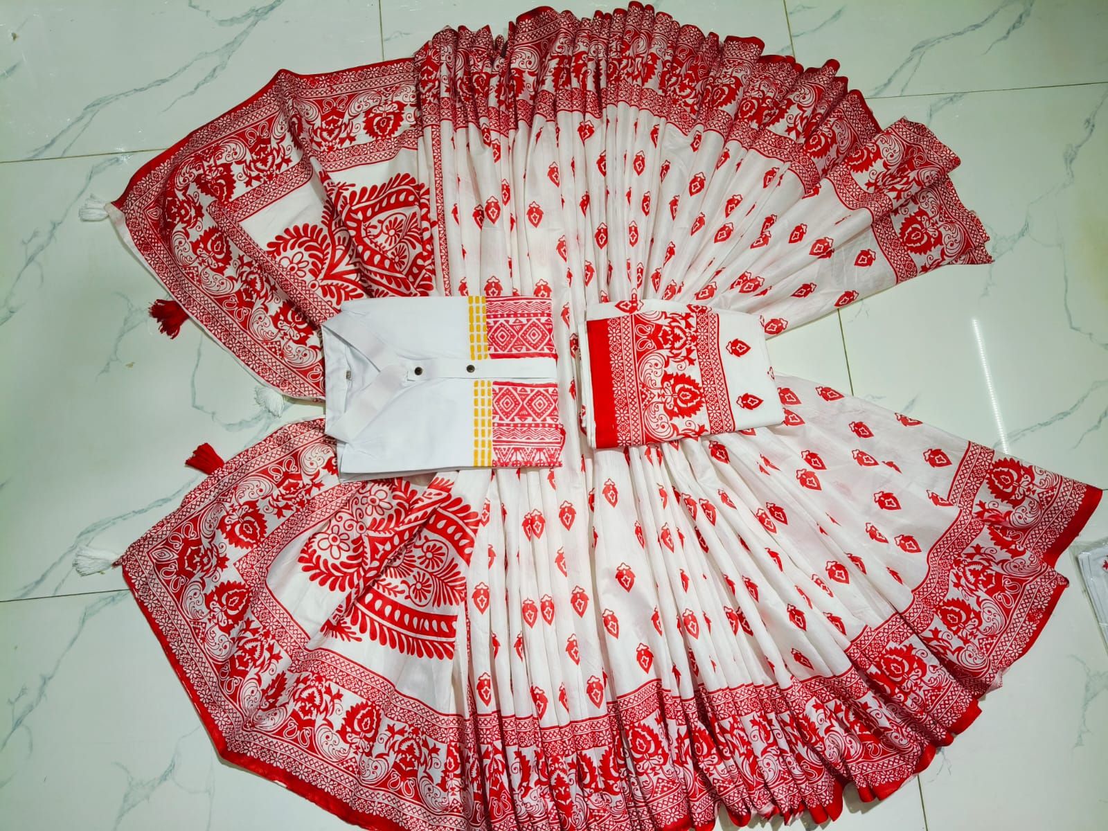 Sharee Panjabi Couple with Blouse Piece