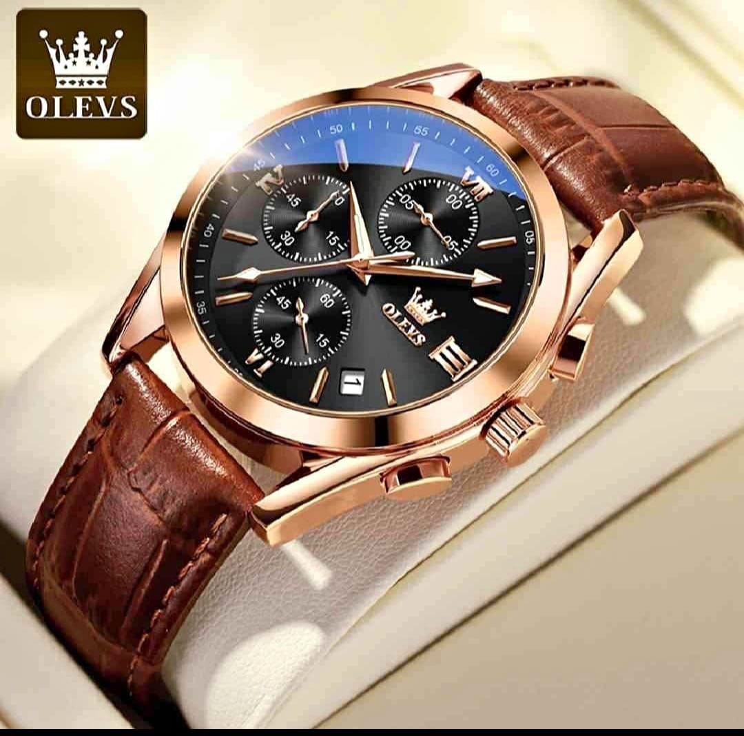 Stylish OLEVS Leather Band fashionable watch