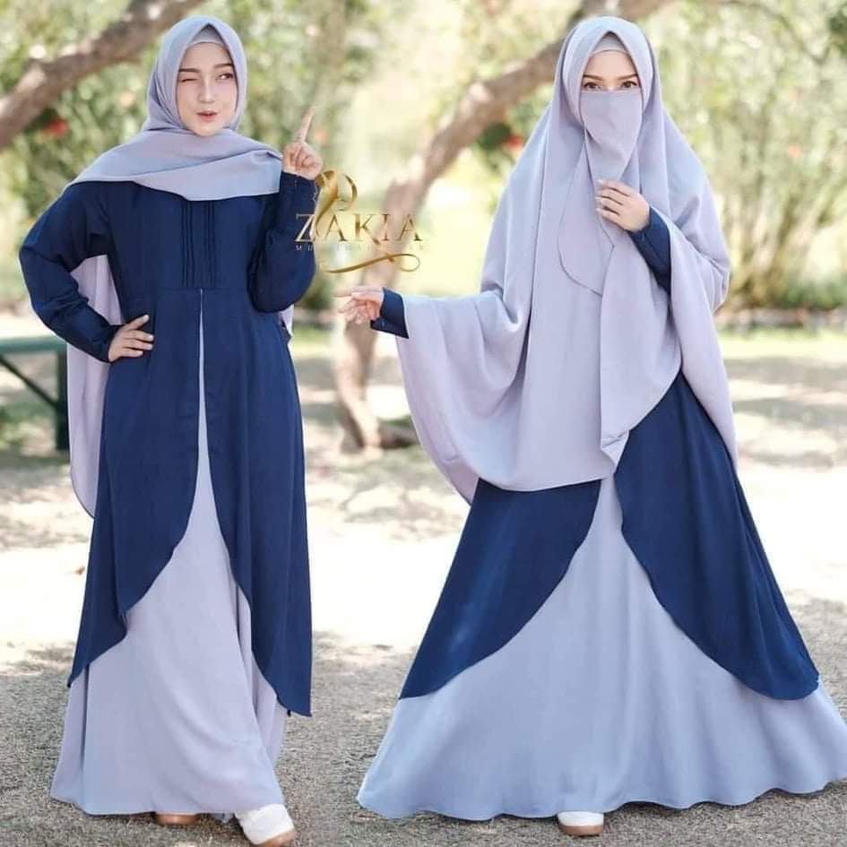 Dubai Cherry Borka with Hijab Nikab Set