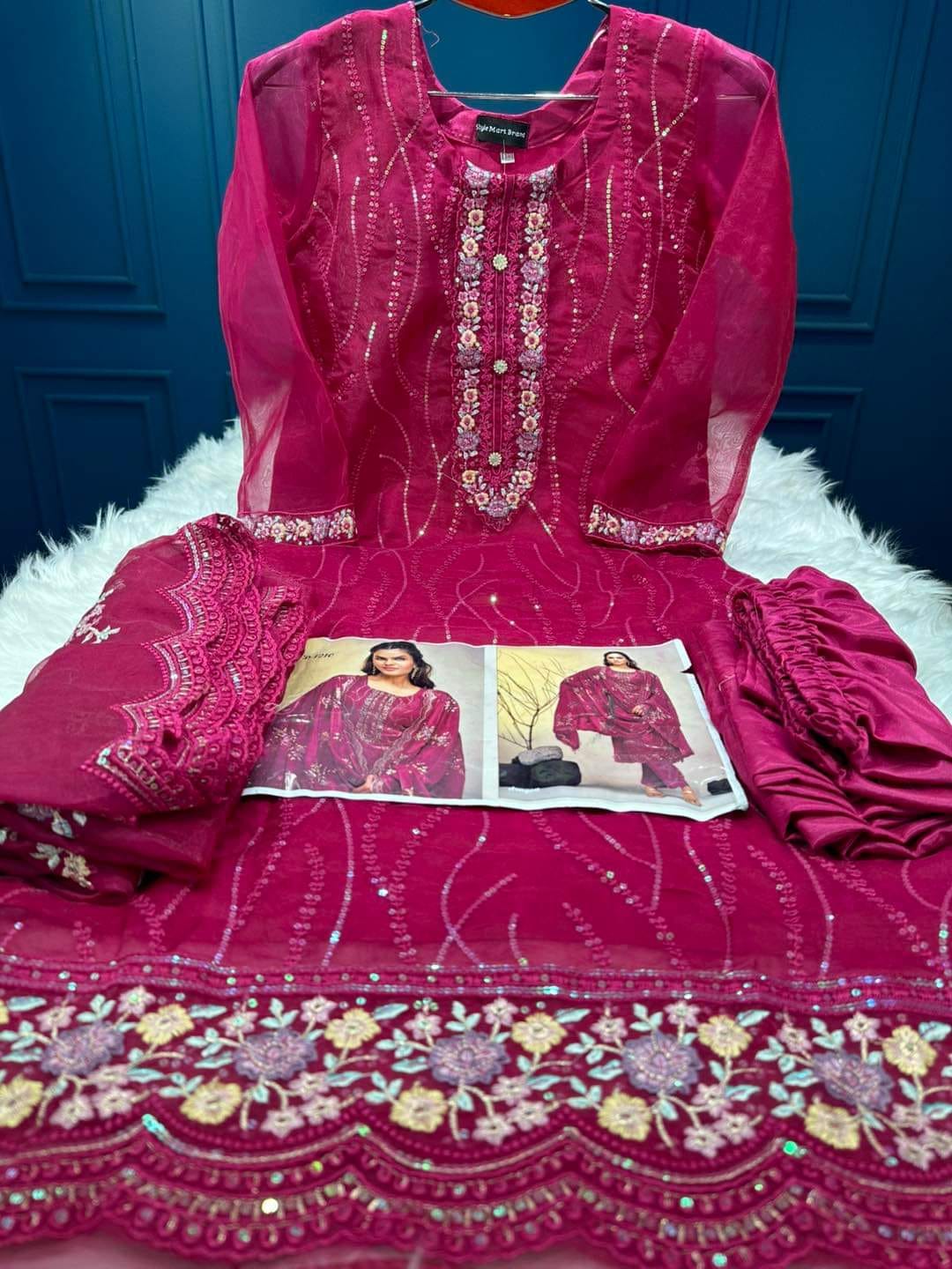 Pakistani White Gold Jorjet Three Peace